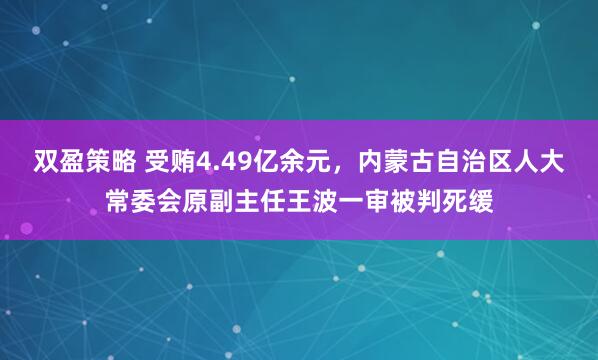 双盈策略 受贿4.49亿余元，内蒙古自治区人大常委会原副主任王波一审被判死缓