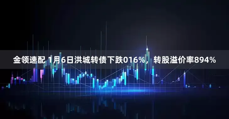 金领速配 1月6日洪城转债下跌016%，转股溢价率894%